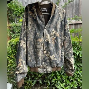 VTG 90s Jerzees Outdoors Mossy Oak Jacket Mens XXL Break Up MOBU Bomber‎